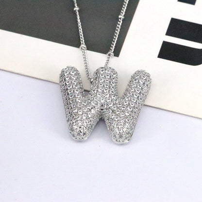 Bubble Balloon A-Z Letter Pendant Necklace