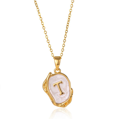 26 Letters Drop Oil Three Dimensional Necklace