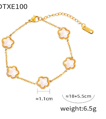Clover Five Leaf Petals Earring & Necklace Jewellery Sets