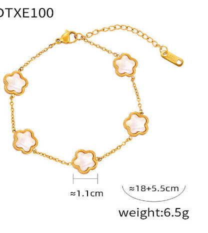 Clover Five Leaf Petals Earring & Necklace Jewellery Sets