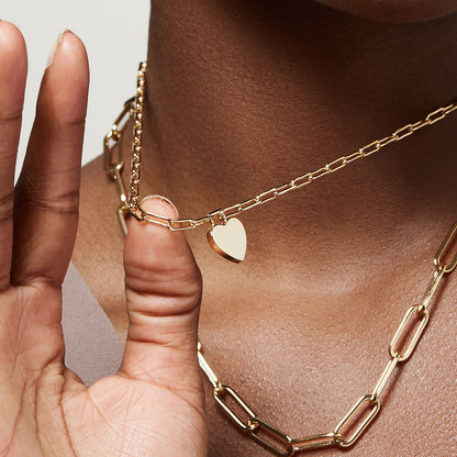 Minimalist Peach Heart Multi-Layer Necklace
