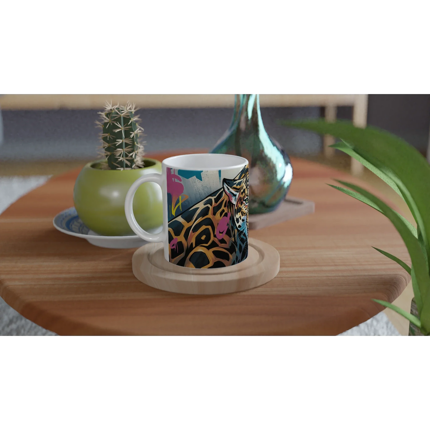 🦁 Urban Tiger Mug – Modern Graffiti Art Ceramic Cup (11oz)