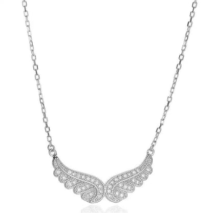 Cubic Zirconia Angel Wings Pendant Necklace