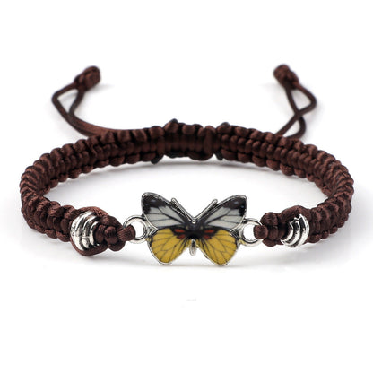 Adjustable Couple Butterfly Buckle Braided Bracelet