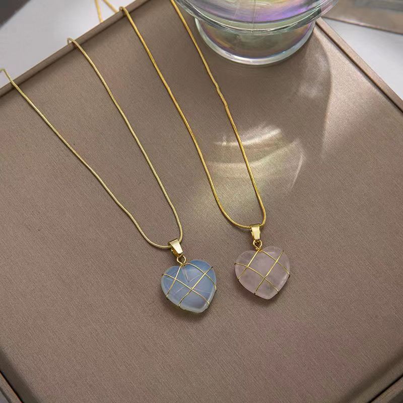 Heart Shaped Barbie Moonstone Necklace