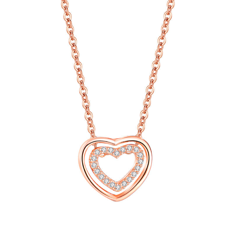 Double Heart Pendant Necklace