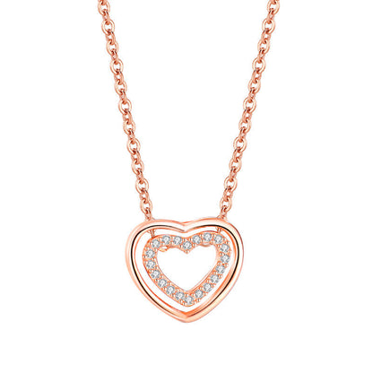 Double Heart Pendant Necklace