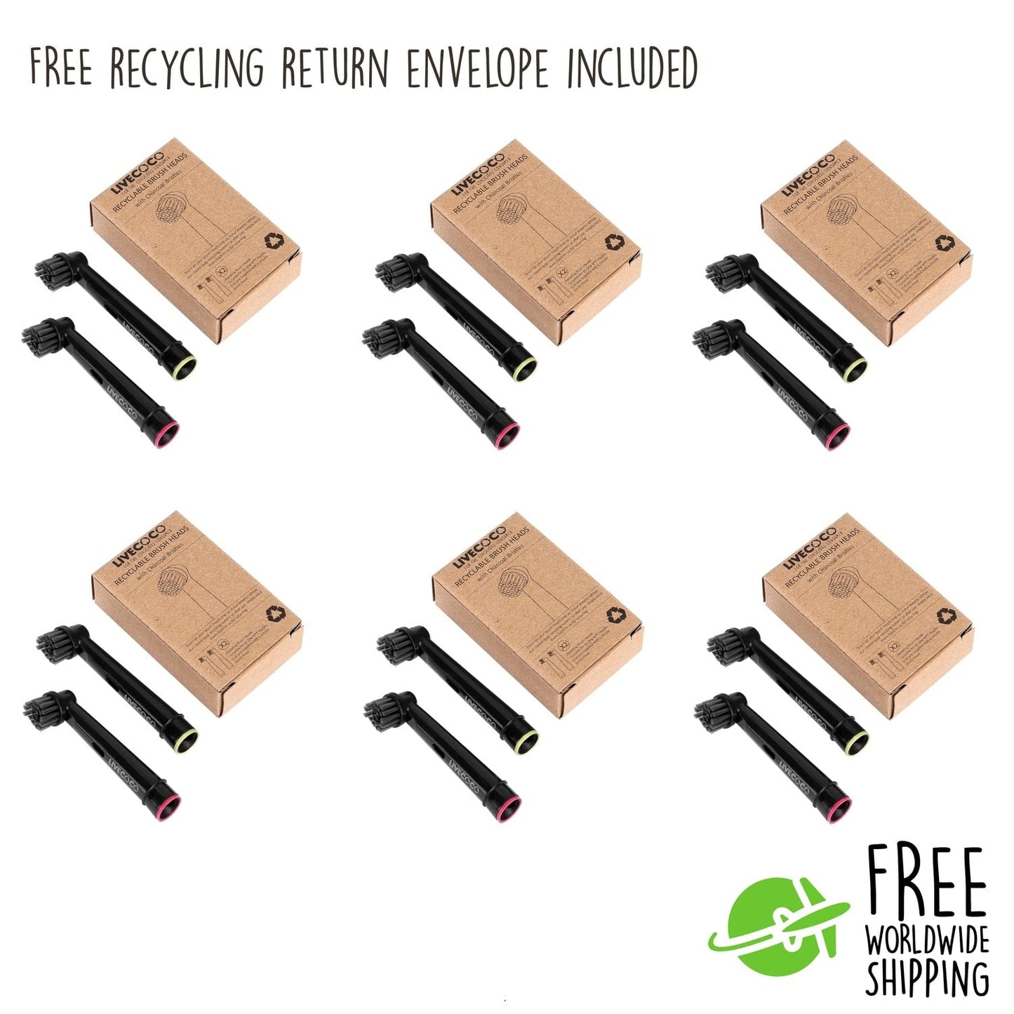 LiveCoco™ Sustainable Brush Heads - Oral-B & Sonicare Compatible