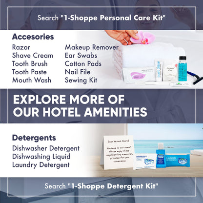 1-Shoppe All-in-Kit Aqua Organics Hotel Toiletries Bulk Set – 300 Pieces, 1oz Travel Sizes