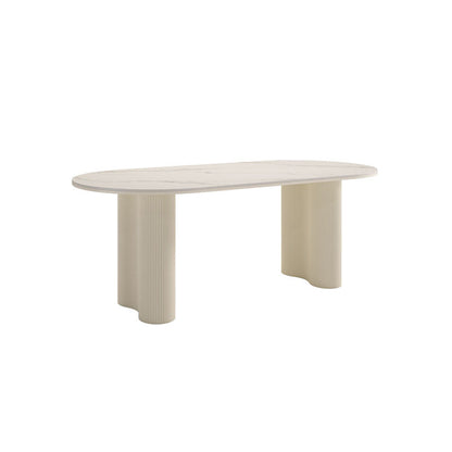 Peru Oval Dining Table, White