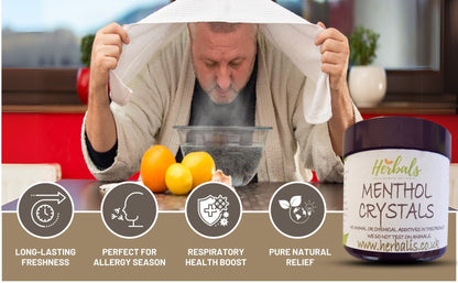 Pure Menthol & Eucalyptus Aroma Crystals | Natural Spa & Home Fragrance Handmade in North Yorkshire