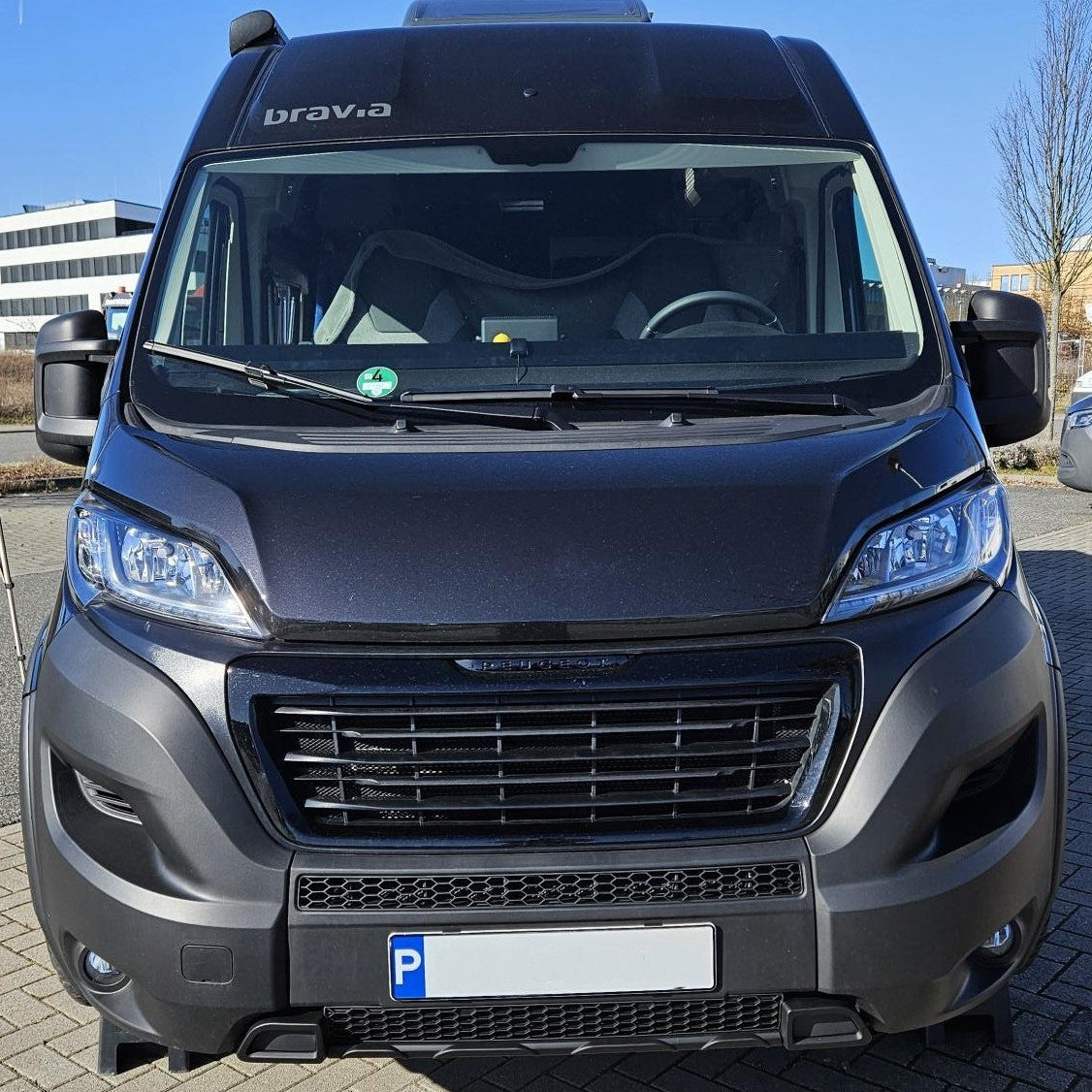 For Fiat Ducato Bumper Honeycomb - Matte Black, No Parking Sensors Version | Front Styling Upgrade