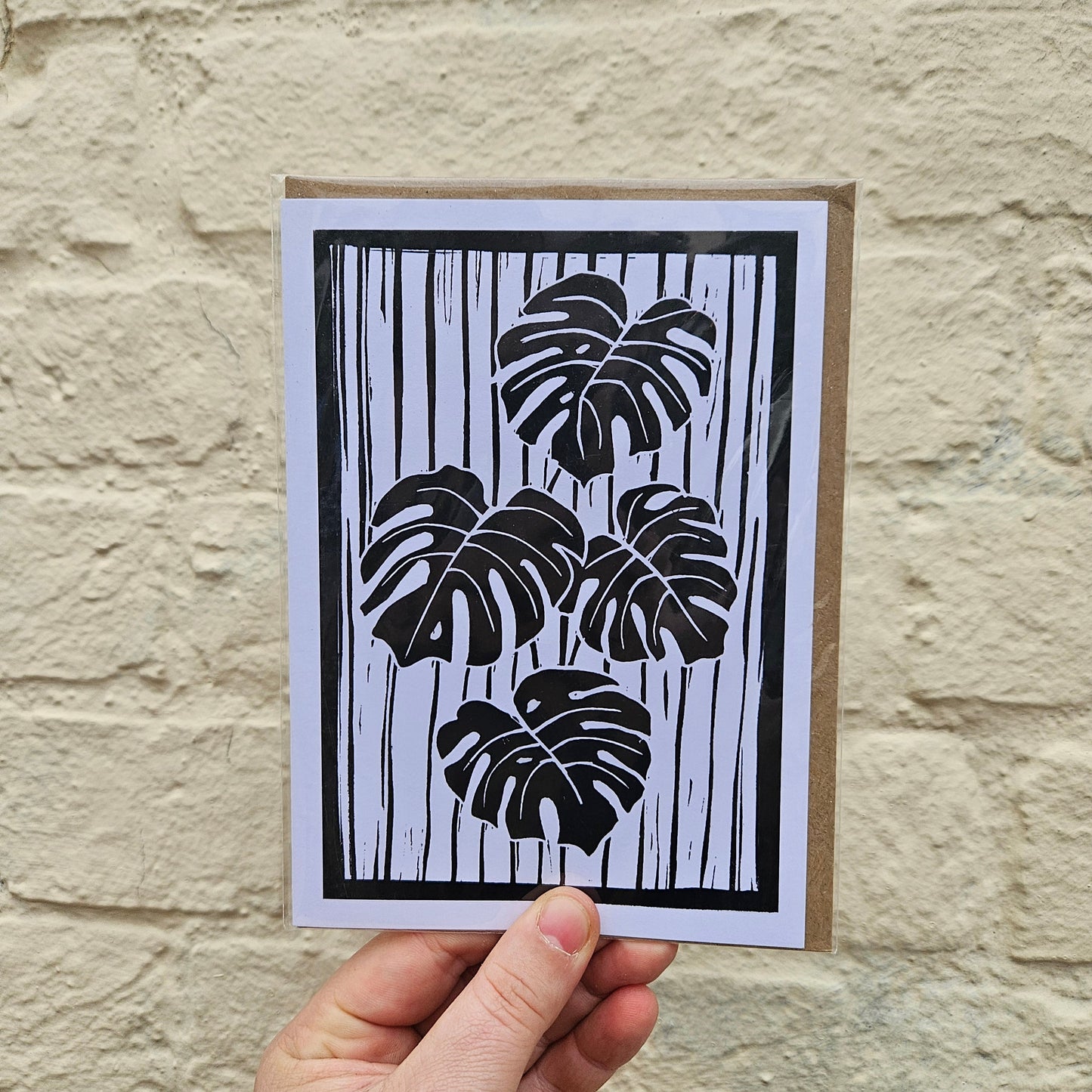 House Plant Linocut Greeting Cards - by EJ Sparkles