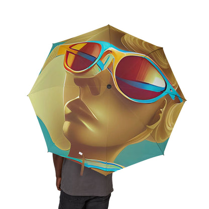 Retro Cool Blue - Windproof Umbrella