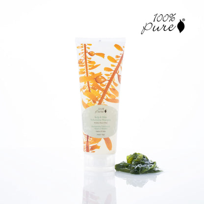 100% PURE Kelp & Mint Volumizing Shampoo – Purifying Hydration & Deep Detox, Sulfate Free