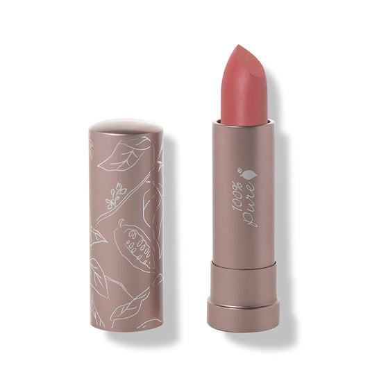 100% PURE Cocoa Butter Matte Lipstick – Pink Canyon (Dusty Pink) | All-Day Hydration, Vegan Fruit-Pigmented Color