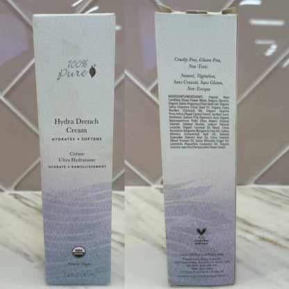 100% PURE Hydra Drench Cream – Daily Moisturizer with Hyaluronic Acid & Rose Water