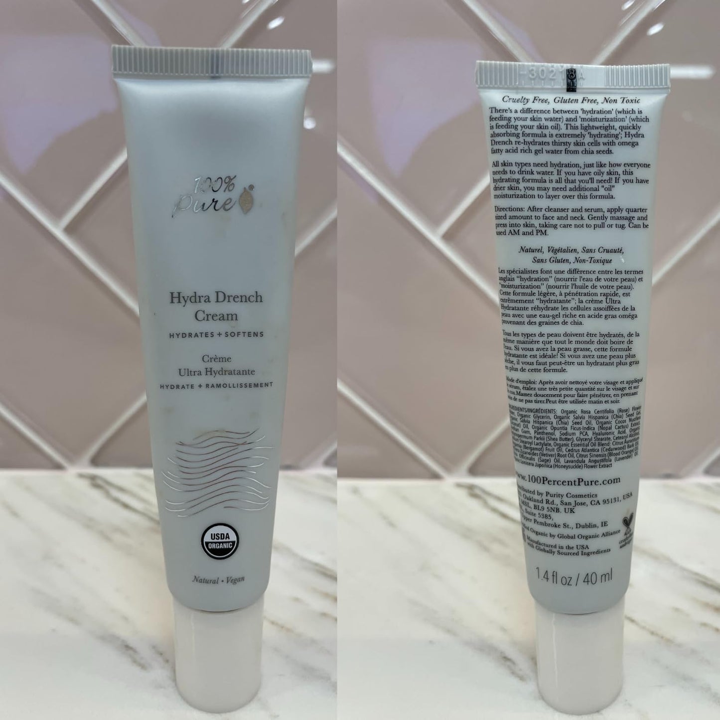 100% PURE Hydra Drench Cream – Daily Moisturizer with Hyaluronic Acid & Rose Water