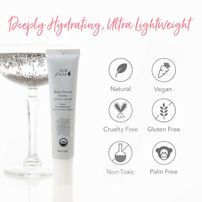 100% PURE Hydra Drench Cream – Daily Moisturizer with Hyaluronic Acid & Rose Water