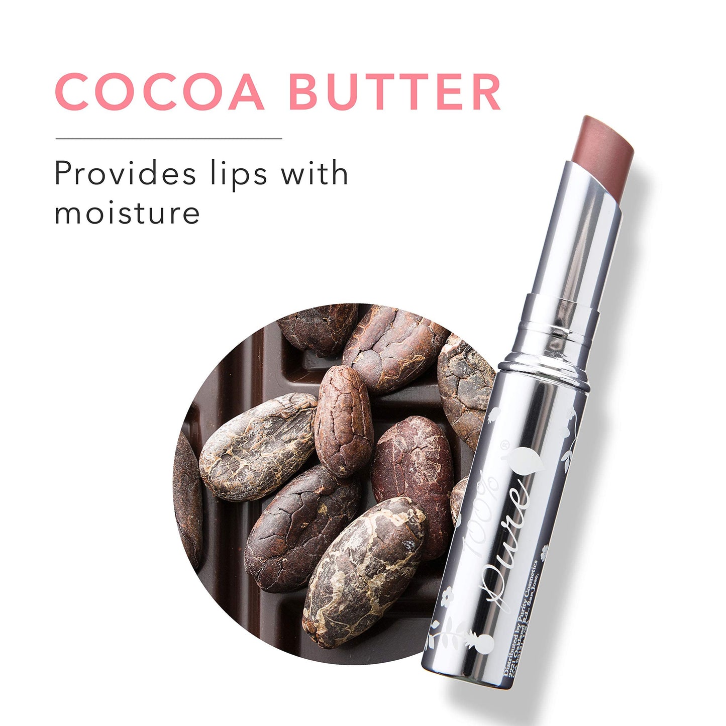 100% PURE Lip Glaze – Sultry Tinted Lip Balm with Cocoa Butter & Vitamin E (Warm Peach Brown)