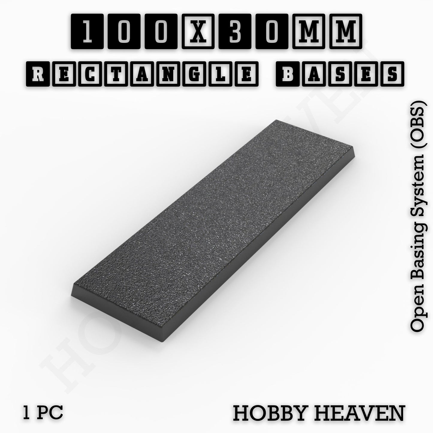 Rectangle Bases Range Sizes - 75x30mm to 125x40mm Medium Sizes 3d Print Full Range Tabletop Games