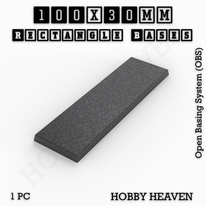 Rectangle Bases Range Sizes - 75x30mm to 125x40mm Medium Sizes 3d Print Full Range Tabletop Games