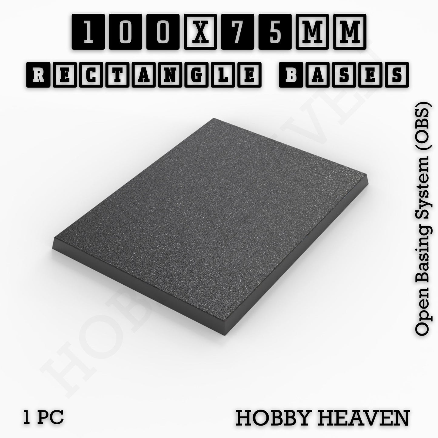 Rectangle Bases Range Sizes - 75x30mm to 125x40mm Medium Sizes 3d Print Full Range Tabletop Games