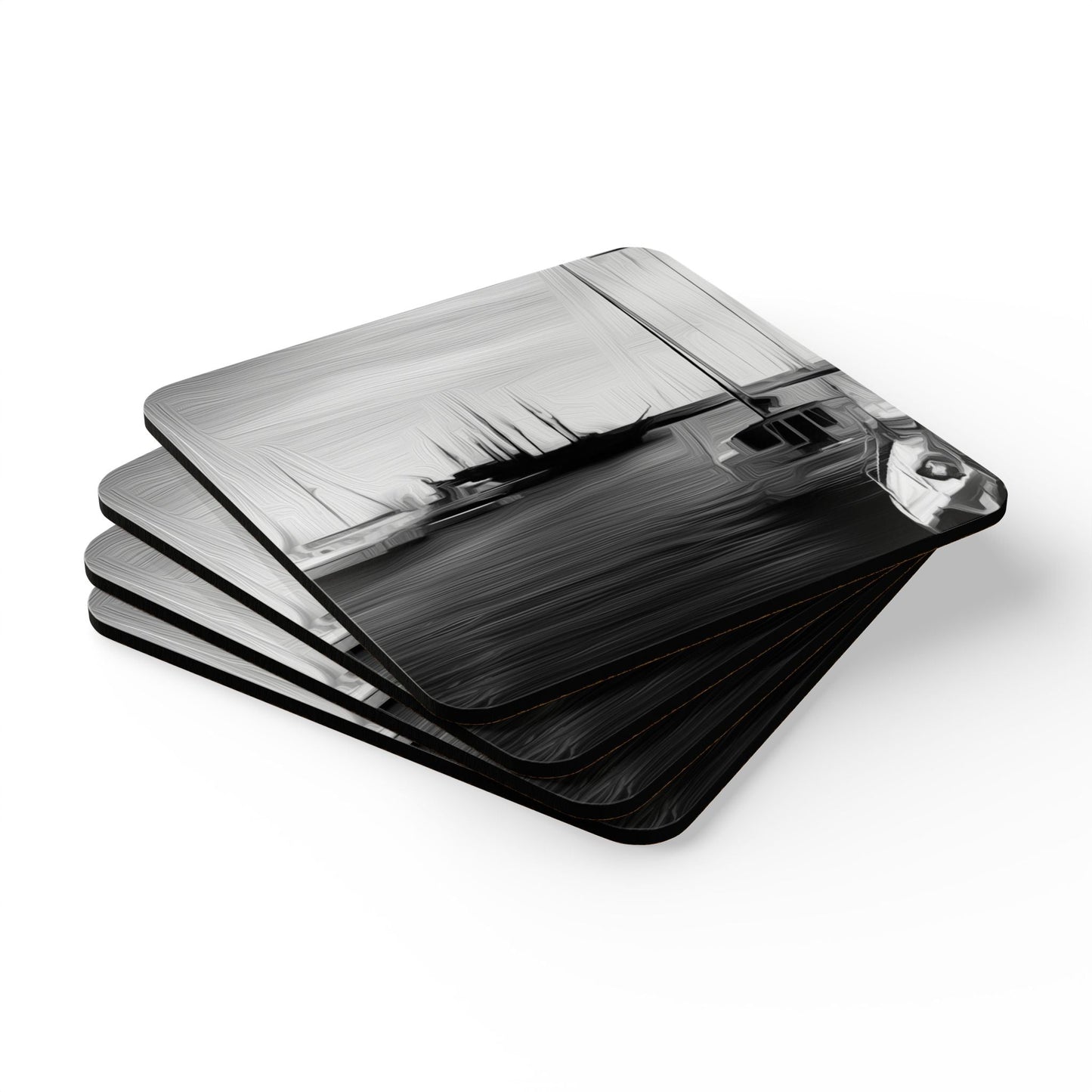 The Sleeping Yachts (at Night) - Coaster Set