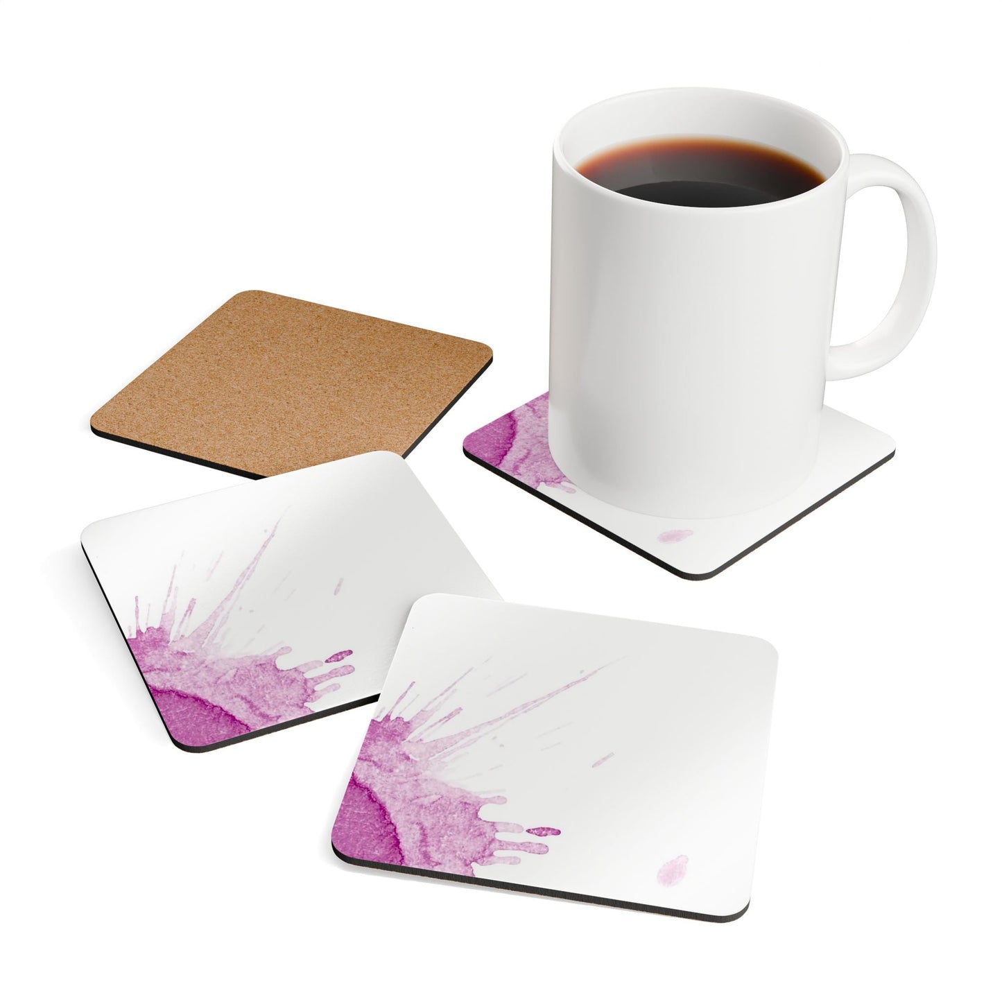 Watercolour Pink Splash - Coaster Set
