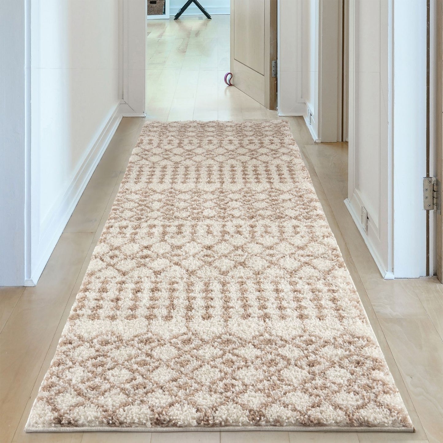 Moroccan Ivory Beige Shaggy Rug | 1030