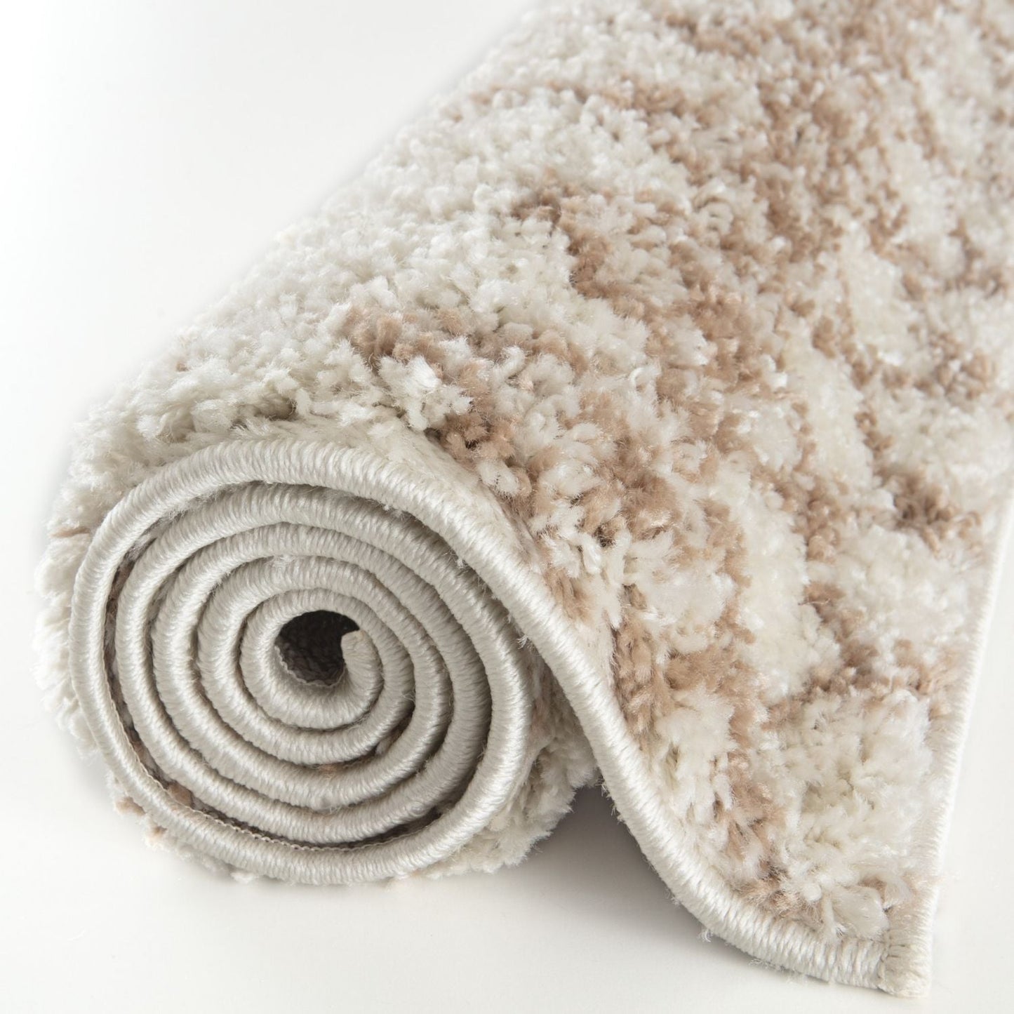 Moroccan Ivory Beige Shaggy Rug | 1030