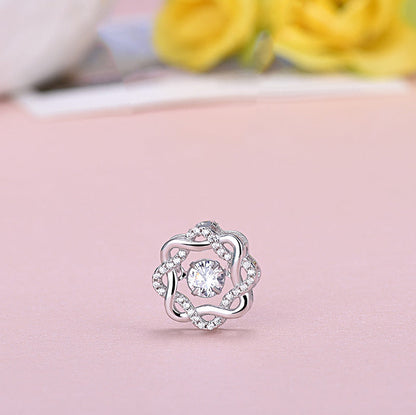 Zircon Round Square Double Pendant Necklace