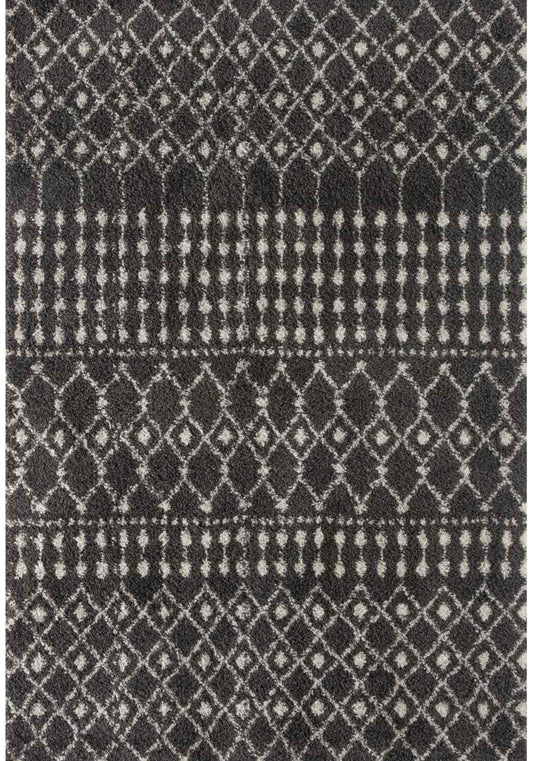 Moroccan Dark Grey Shaggy Rug | 1040