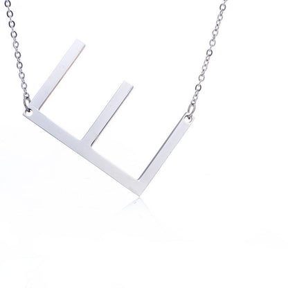 Big Initial Letter Pendant Necklace, Gold Silver, and Rose Gold