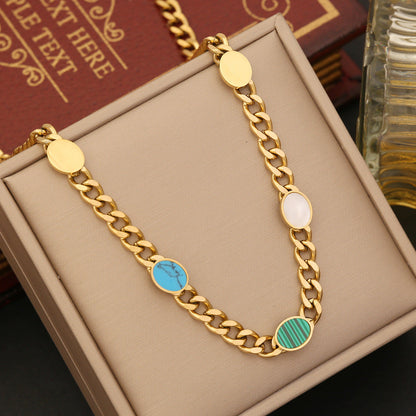 Elegant Heart & Butterfly Stainless Steel Necklace