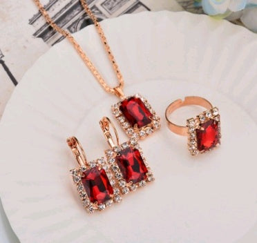 Water Drop Diamond Necklace, Earrings & Rings Sets
