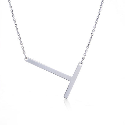 Big Initial Letter Pendant Necklace, Gold Silver, and Rose Gold