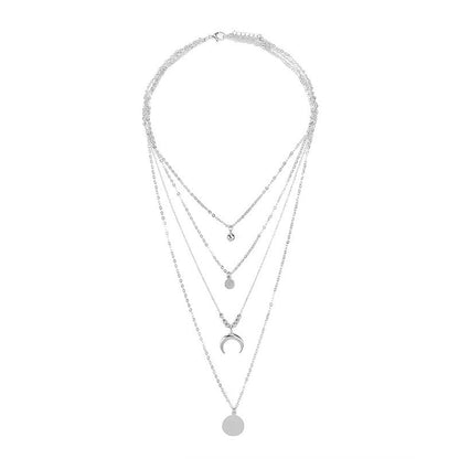 Multi-Layer Moon Pendant Necklace