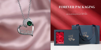 For Mom Heart Necklace with Zircon