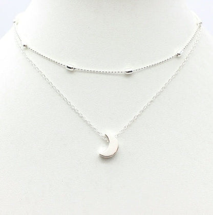 Multi-Layer Necklace – Heart, Moon & Star Pendant