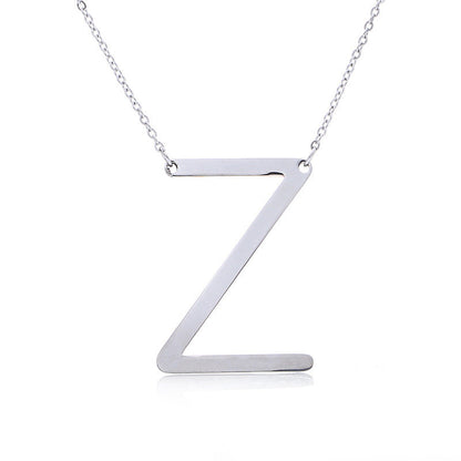 Big Initial Letter Pendant Necklace, Gold Silver, and Rose Gold