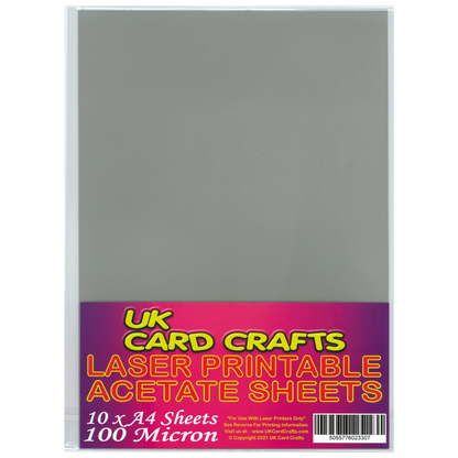 Laser Printable A4 Acetate Sheets – 10 Pack for Craft & Projects