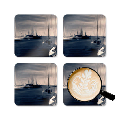 The Sleeping Yachts (at Sunrise) - Coaster Set