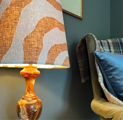 Sandstone wiggle cone lampshade, extra tall lampshade