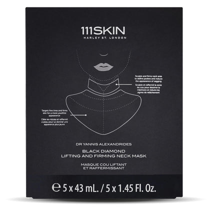 111SKIN Black Diamond Lifting & Firming Neck Mask – Peptide & Niacinamide Hydrogel, 5 Sheet Masks