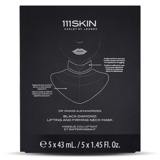 111SKIN Black Diamond Lifting & Firming Neck Mask – Peptide & Niacinamide Hydrogel, 5 Sheet Masks