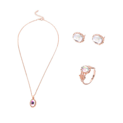 Coloured Pearl Pendant Necklace Set