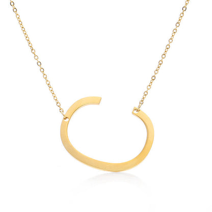 Big Initial Letter Pendant Necklace, Gold Silver, and Rose Gold
