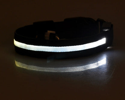 Nylon LED Pet Dog Luminous Collar Night Safety Flashing Glow in Dark Dog Cat Leash Adjustable Pet Supplies