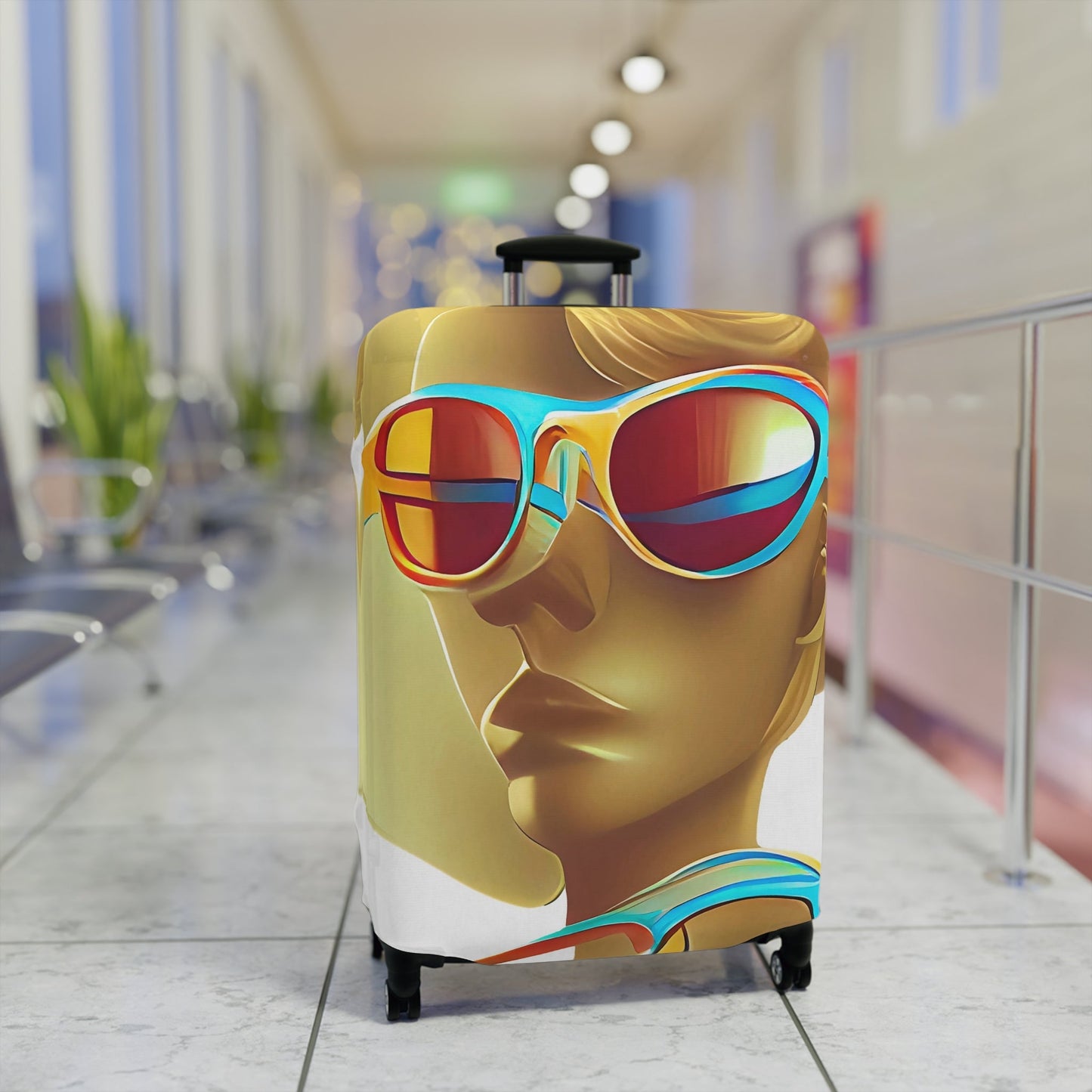 Retro Cool White – Protective Suitcase Cover